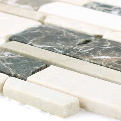 Produktbild von Mosaikfliesen Marmor Havel Brick Castanao Biancone