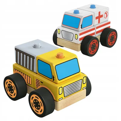 Produktbild von PLAYTIVE Zusammenbaubare Holzfahrzeuge Set für Kleinkinder