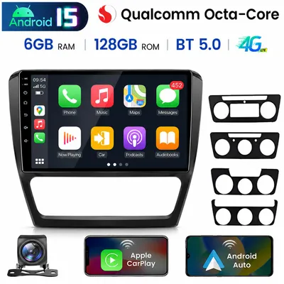 Immagine prodotto di Autoradio CarPlay Android Auto per Skoda Octavia (2008-2013) - Processore Octa-Core ad alte prestazioni, 6+128GB, GPS, Bluetooth, Touchscreen, Immagine generata dall'IA
