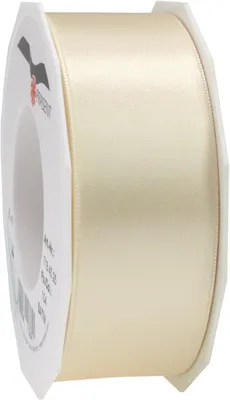 Image de Ruban en polyester, couleur crème, rouleau de 25 mètres, largeur de 40 mm, pour la décoration