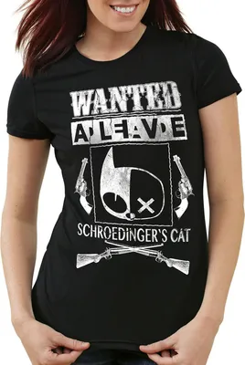 Produktbild von style3 Wanted Schroedinger's Katze Damen T-Shirt sheldon, Farbe:Schwarz, Größe:XS