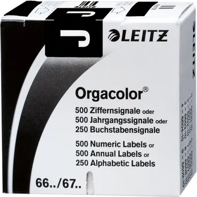 Produktbild von Leitz Buchstabensignal Orgacolor® Orgacolor Registratursysteme J selbstklebend Kunstdruckpapier schwarz
