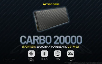 Immagine prodotto di Nitecore Powerbank CARBO20000 - 20000mAh