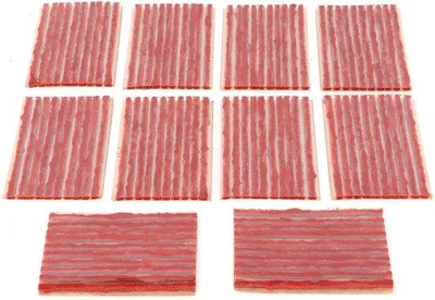 Imagen del producto de Kit de reparación para neumáticos sin cámara (tubeless) - 100 unidades. Kit de reparación sencillo para automóviles y motocicletas. Kit de reparación de neumáticos con tira de sellado de goma