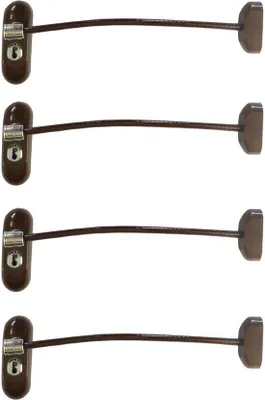Image de Verrou de sécurité pour enfants avec câble de 20 cm, verrou de sécurité pour tous types de fenêtres (4 verrous, marron)