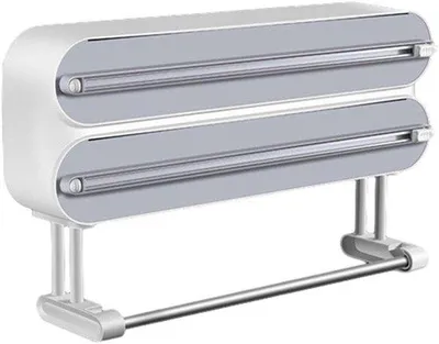 Produktbild von Spender für Frischhaltefolie mit Schneidevorrichtung – 3-in-1 Küchenrollenhalter