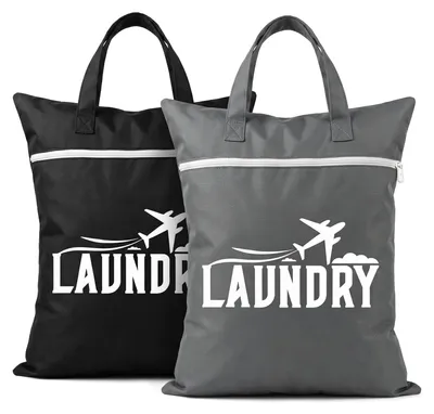 Produktbild von Reise-Wäschesack - 2 Stück Set - Schmutzwäschebeutel für unterwegs - 58 x 46 cm