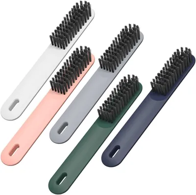Produktbild von 5 multifunktionale Schuhreinigungsbürsten aus PP mit Aufhängeloch, weichen Borsten und zufälliger Farbe für Boden, Bad, Haushalt und Küche