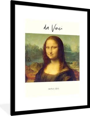 Produktbild von MuchoWow® Gerahmtes Poster Mona Lisa - Leonardo da Vinci - Alte Meister 60x80 cm - Poster mit Schwarzem Bilderrahmen Wandposter Rahmen Foto Bilder - Wohnzimmer - Dekorationen - Prämie