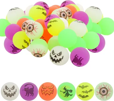 Immagine prodotto di Flummi: palline luminose che si illuminano al buio - Set da 20 - 32 mm - Palline in gomma - Palline luminose per feste di Halloween