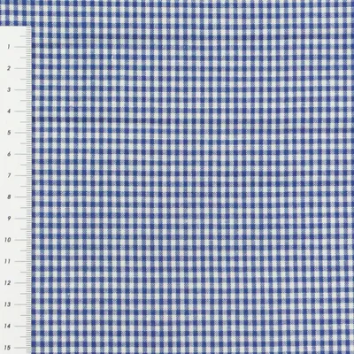 Produktbild von Baumwollstoff Meterware kariert weiß royalblau 2mm