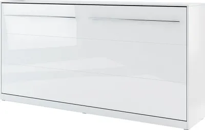 Produktbild von MIRJAN24 Schrankbett Concept Pro CP-06 Horizontal, Wandklappbett inkl. Lattenrost, Klappbett (90x200 cm, Weiß Matt / Weiß Hochglanz)
