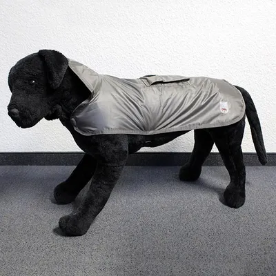 Produktbild von Hundemantel Eisbär · Regenmantel · Rain Coat Pocket Dunkelgrau Rückenlänge ca. 55cm