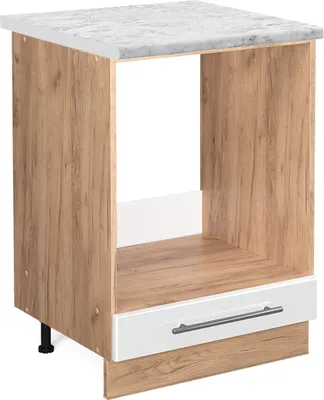 Image de Meuble pour four Vicco Fame-Line Blanc Haute brillance 60cm , PT Marbre, Model 46529