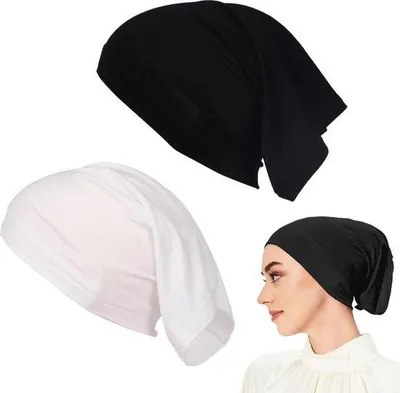 Produktbild von Famanu Tulbanden Set 2 Stück - Untermütze, Hijab Cap und Slouch Beanie