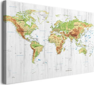 Produktbild von Leinwandbild für das Kinderzimmer – Weltkarte 80x120 cm