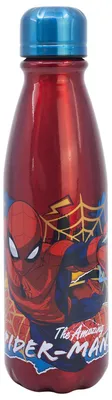 Imagen del producto de Botella de aluminio de Spiderman, 600 ml, con cierre de seguridad