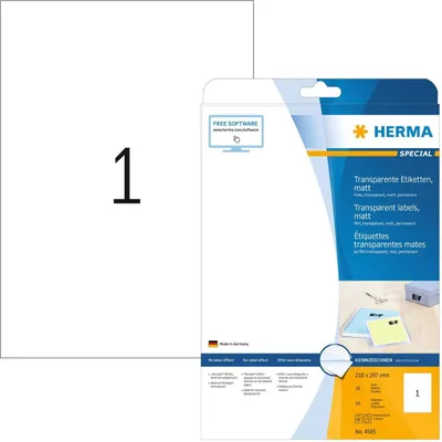 Image de HERMA Etik. transparent A4 mat 210 x 297 mm wfest 10 pcs.