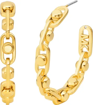 Zdjęcie produktu dla Kolczyki okrągłe Michael Kors Gold Collection Astor link - kobieta
