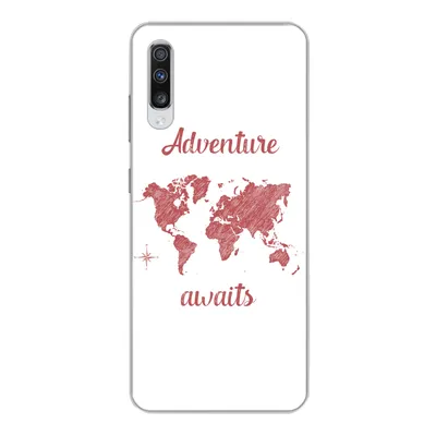 Produktbild von MuchoWow® Handyhülle Schutzhülle Hülle für Samsung Galaxy A70 Karte - Sprichwörter - Rosa Silikon Softcase Handy Hülle - Schutzhaube