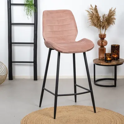 Produktbild von Bronx71 Barhocker Samt Toby rosa 71 cm