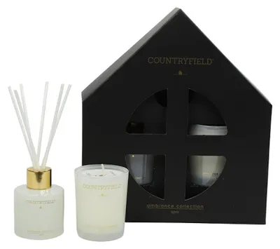 Image de Countryfield Spa set cadeau bougie parfumée et bâtonnets parfumés blanc