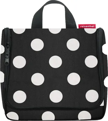 Produktbild von reisenthel Kosmetiktasche - Waschtasche Waschbeutel mit Punkten - aufklappbar - praktische Aufhängung und Spiegel - dots white
