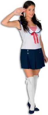 Produktbild von L3200250-42 blau-weiß Damen Matrosin Marinekleid Gr.42