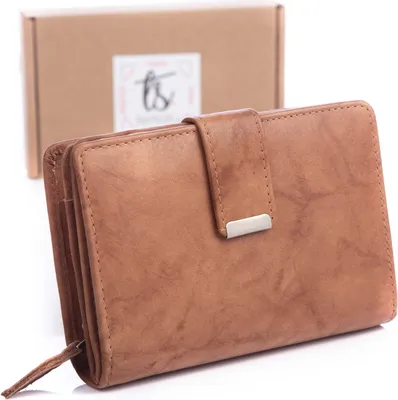 Produktbild von Money Maker Mittel Damen Geldbörse aus weichem Echtleder mit RFID-Schutz Beige