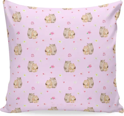 Produktbild von Mr. & Mrs. Panda Couchkissen Bären Liebe - Rosa - Geschenk, Hochzeitstag, Verliebt, kissen bedruckt, Verknallt, kuschelkissen 40x40, Kuschel, Umarmung, Polster, Kuscheln