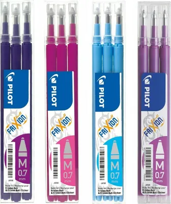 Produktbild von Pilot Frixion Ball Ersatzminen 0.7 - 3x violett, 3x pink, 3x hellblau