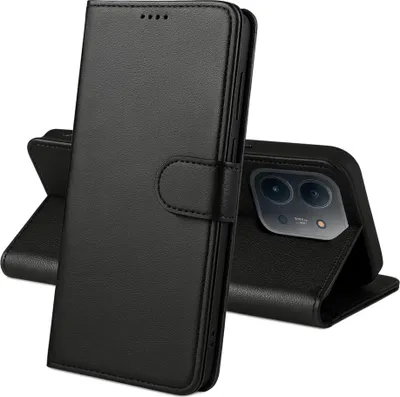 Produktbild von Hülle für Xiaomi Redmi 15C 4G - Schwarze Brieftasche Klappe Magnetisiert Aufbewahrung Karten Handyhülle Phonillico®