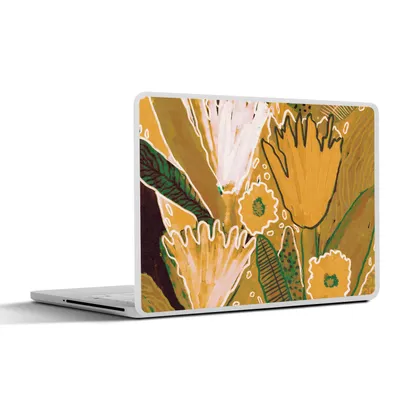 Produktbild von MuchoWow® Laptop Aufkleber Sticker Cover Blumen - Gelb - Pflanzen 25x18 cm - Laptop-Deko