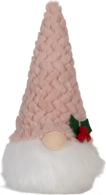 Produktbild von Clayre & Eef Weihnachtsdekoration mit LED-Beleuchtung Zwerg LED 10x10x25 cm / 3xAA Rosa Weiß Synthetisch