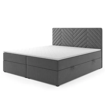 Produktbild von Boxspringbett Manila mit Bettkasten 180 x 200 cm Webstoff Anthrazit Grau Bett Bettkasten