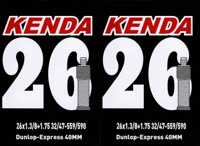 Produktbild von 2x Kenda Schlauch Fahrradschlauch 26 Zoll DV Dunlopventil  x 1,3/8+1,75