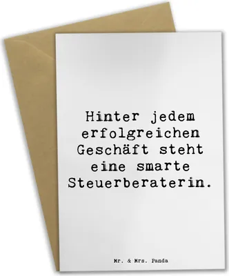 Produktbild von Mr. & Mrs. Panda Klappkarte Spruch Steuerberaterin Erfolg - Weiß - Geschenk, Beruf, Dank an, dankeskarten, Berufspassion, weihnachtskarten, kommunionskarte, Anerkennung