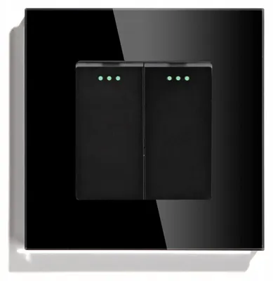 Produktbild von DC Smart Home Doppel-Lichtschalter Glas Schwarz