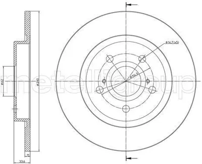 Produktbild von 2x METELLI Bremsscheibe 23-1274C für TOYOTA AVENSIS Station Wagon (ZRT27 ADT27)