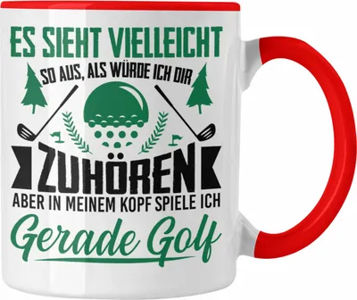 Produktbild von Trendation - Golfer Geschenk Golf Tasse mit Spruch - Kaffeetasse für Golfer Geschenkidee (Rot)