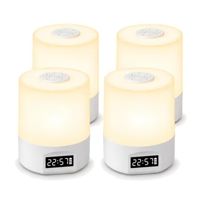 Produktbild von 4x Nachttischlampe LED dimmbar – Kabellose Tischlampe mit Akku, 3 Lichtfarben, 10 Helligkeitsstufen, Nachtlicht & Leselampe – 4er-Set