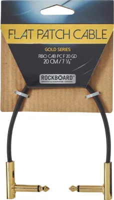 Obrázek produktu pro RockBoard Flat Patch Cable Gold 20 cm Lomený - Lomený Patch kabel