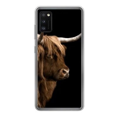 Produktbild von MuchoWow® Handyhülle Schutzhülle Hülle für Samsung Galaxy A41 Schottischer Highlander - Kuh - Schwarz Silikon Softcase Handy Hülle - Mobiltelefon