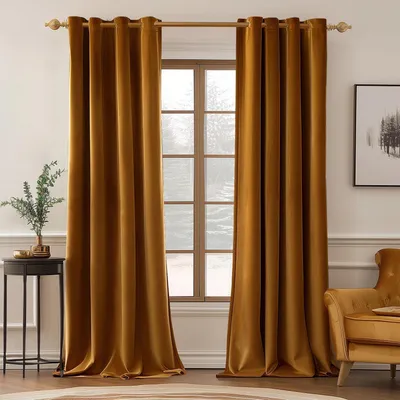 Produktbild von Samtvorhänge Verdunkelndes Set 2 Stück 140x260 cm Braun