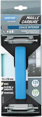 Image de Bloc abrasif 93 x 230 + 4 grilles en plâtre de grain adapté - Norton