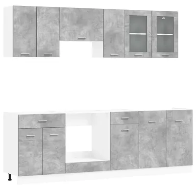 Produktbild von vidaXL Kücheneinheit Lyon 8 pcs Holzwerkstoff
