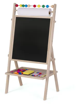 Zdjęcie produktu dla Dwustronna tablica magnetyczna i kredowa dla dzieci, wraz z akcesoriami