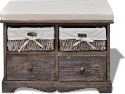 Produktbild von vidaXL Sitzbank mit Stauraum Braun 62×33×42 cm Paulownia Holz