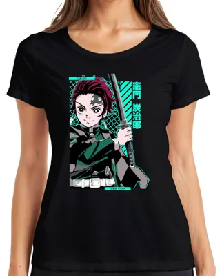 Produktbild von Tanjiro Demon Slayer Kamado Schwert Anime Manga Geschenk Cosplay Damen T-Shirt, Schwarz, S