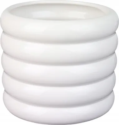 Image de Céramique Cylindre Pot de fleurs 13 cm blanc